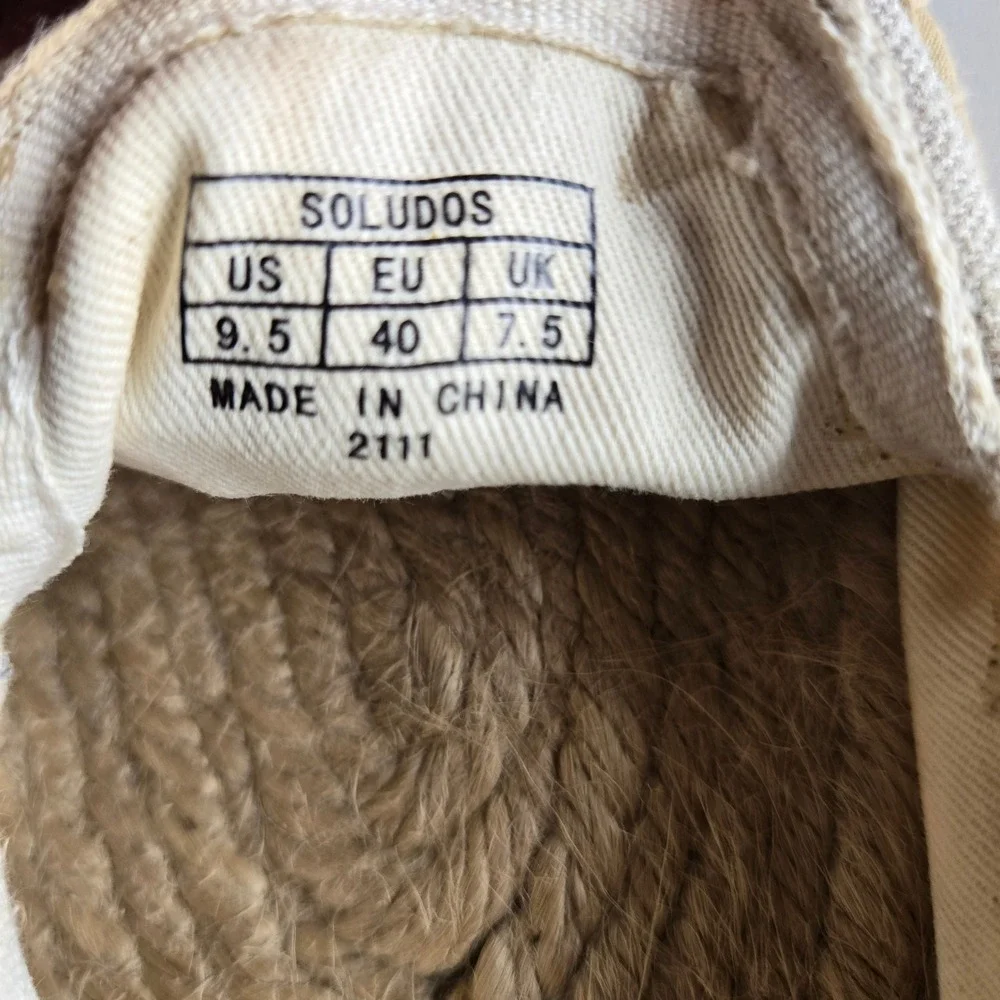Soludos Canvas Embroidered Espadrilles Sz‎ 9.5 Watermelon Summer Vacation Casual
